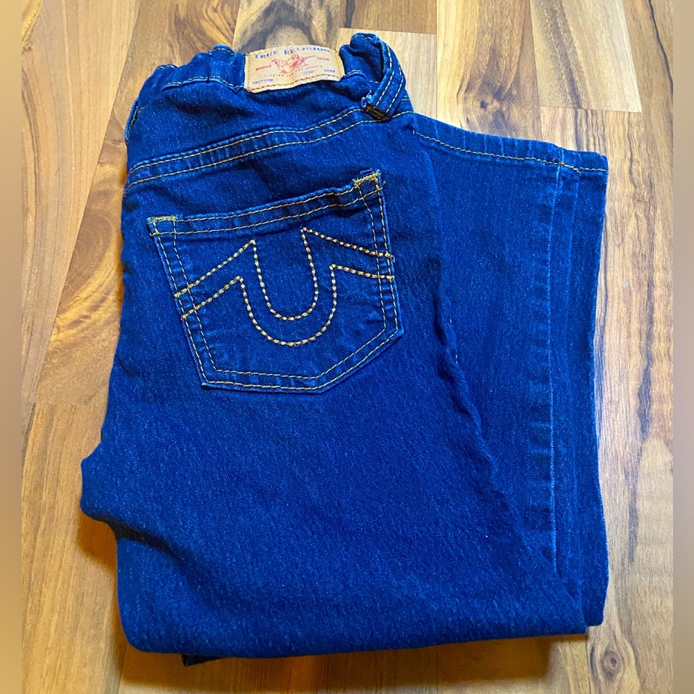 TRUE RELIGION -Boy size 4 pants barely worn. With adjustable waist.